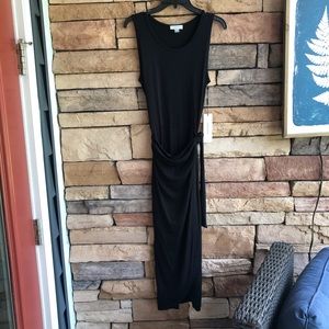 Calvin Klein black maxi wrap stretch dress NWT 8